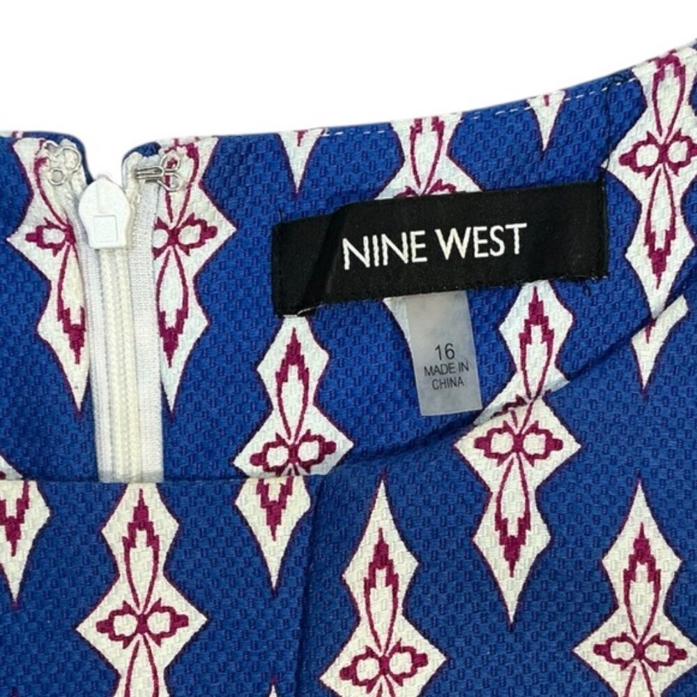 Nine West Dress Keyhole Cutout Sleeveless Aruba/Canary Multi Size 16 - Picture 11 of 16